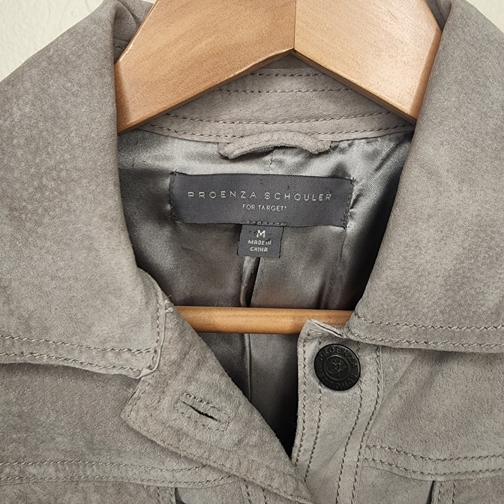 Proenza Schouler for Target Grey Green Suede Jacket - Picture 4 of 5